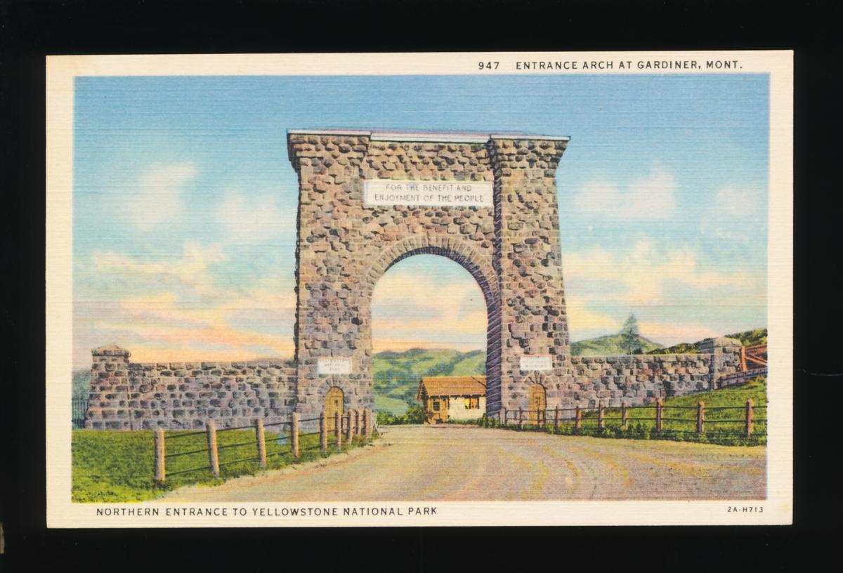 1948 Northern Entrance to Yellowstone National Park.  SIZE:  Standard; COND
