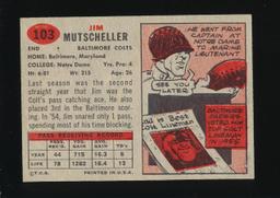 1957 Topps Football Card #103 Jim Mutscheller Baltmore Colts