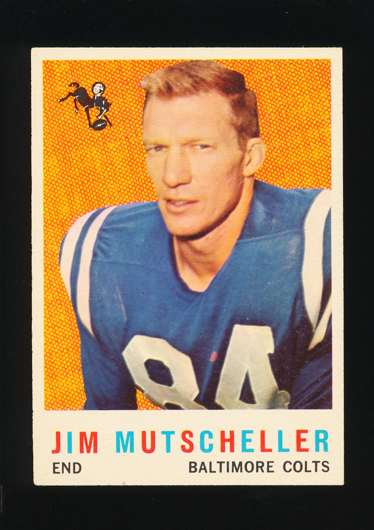 1959 Topps Football Card #89 Jim Mutscheller Baltimore Colts