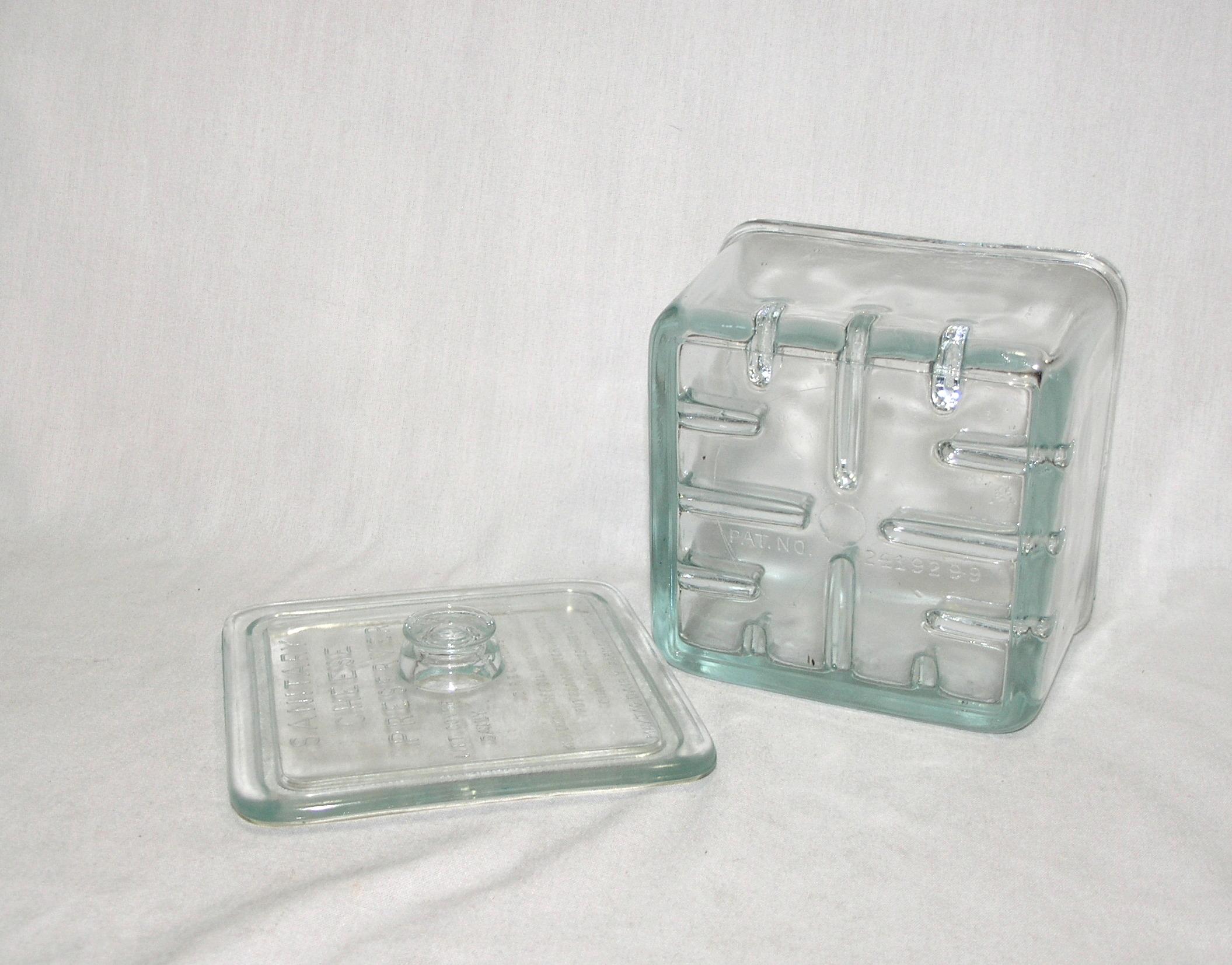 Vintage Clear Glass Sanitary Cheese Preserver from The Maytag Dairy Farms i