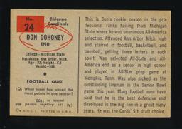 1954 Bowman Football Card #24 Don Dohoney Chicago Cardinals