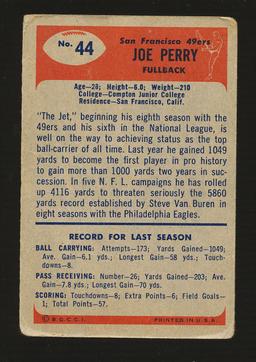 1955 Bowman Football Card #44 Hall of Famer Joe Perry San Francisco 49ers