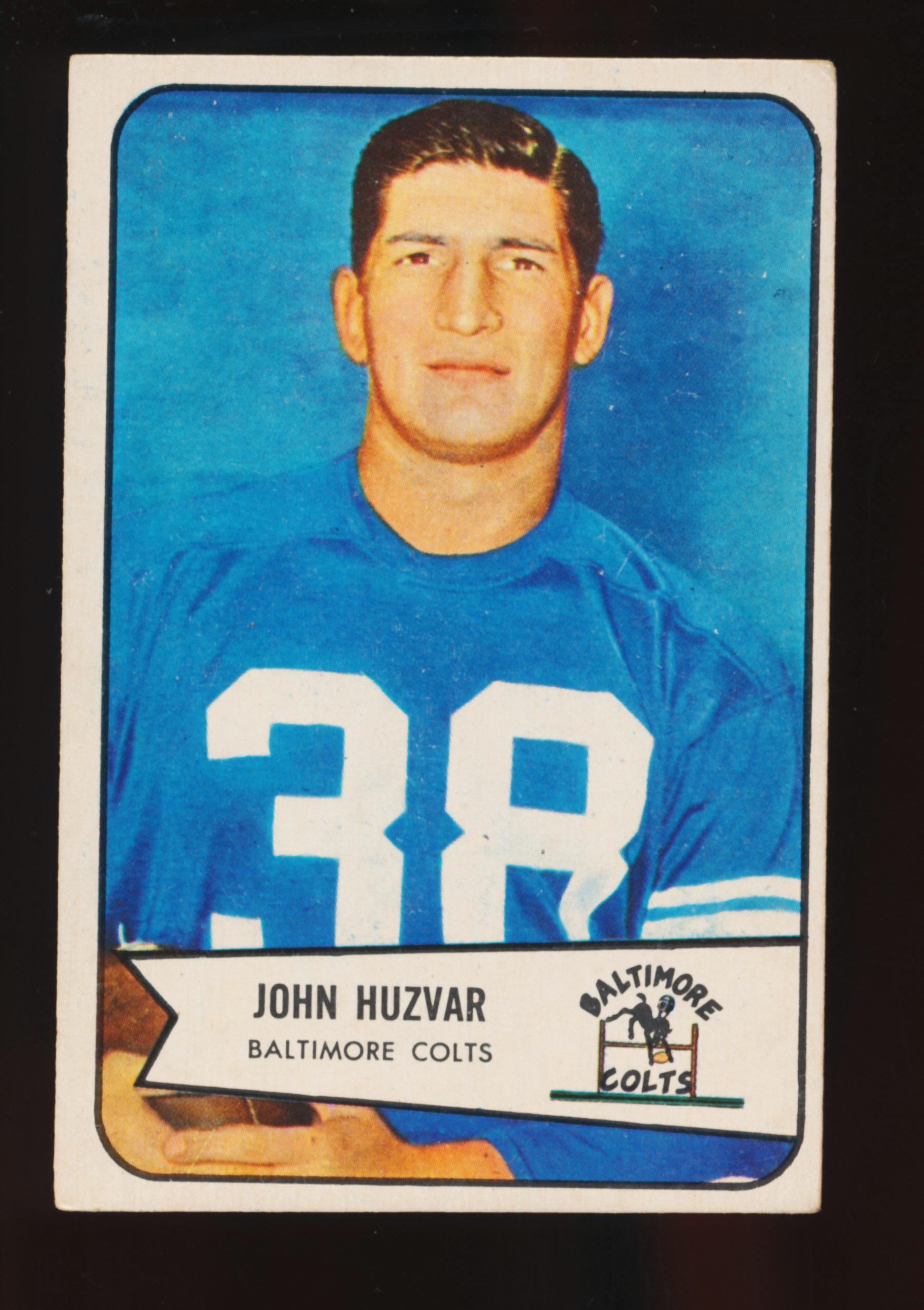 1954 Bowman Football Card #2 John Huzvar Baltimore Colts