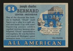 1955 Topps All American Football Card #94 Joe "Chuck" Benard Michigan