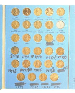 Lincoln Cent Book Starting with 1941. (77) Coins