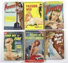 (6) Vintage Paperback Pretty Girl/Pin-Up Covers.  Conditions as pictured.