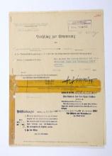 German WWII 1945 Heinrich Himmler Document.  It has old period tape repair.