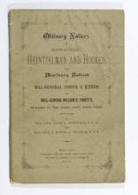 1881 Civil War Generals Obituary Notices Booklet.  Includes General Hooker.