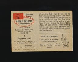 1954 Bowman ROOKIE Football Card #16 Rookie Bobby Garrett Cleveland Browns