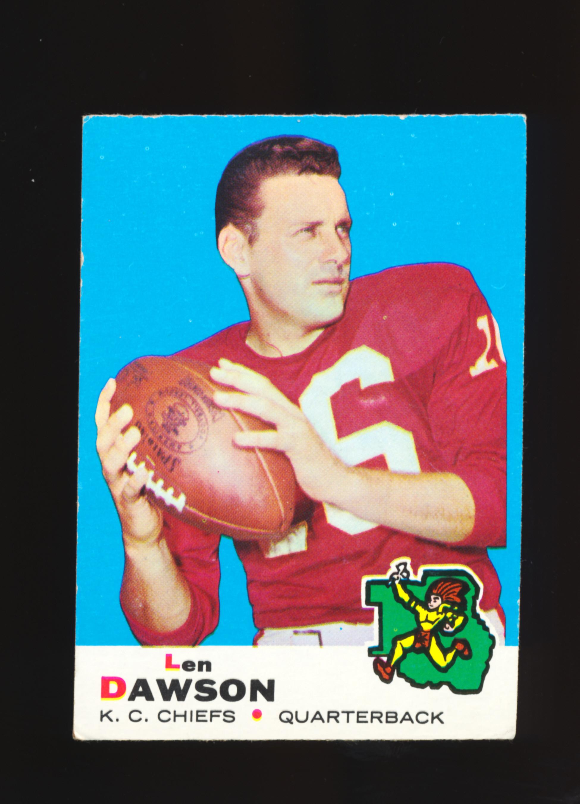 1969 Topps Football Card #20 Hall of Famer Len Dawson Kansas City Chiefs