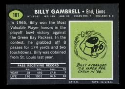 1969 Topps Football Card #101 Billy Grambrell Detroit Lions