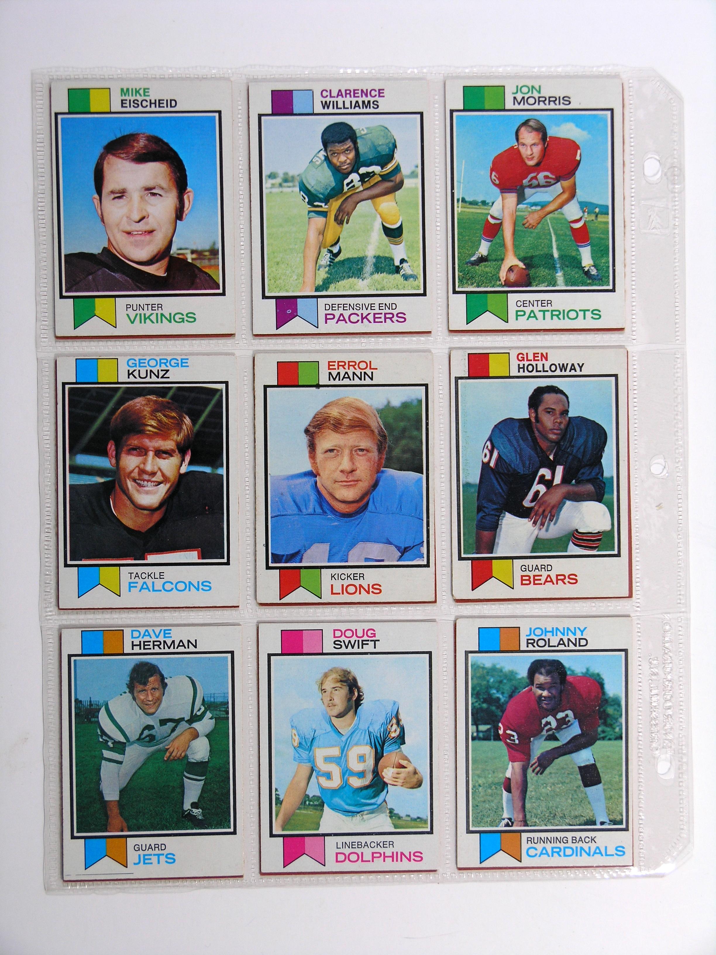 (108) 1973 Topps Football Cards VG/EX Condition