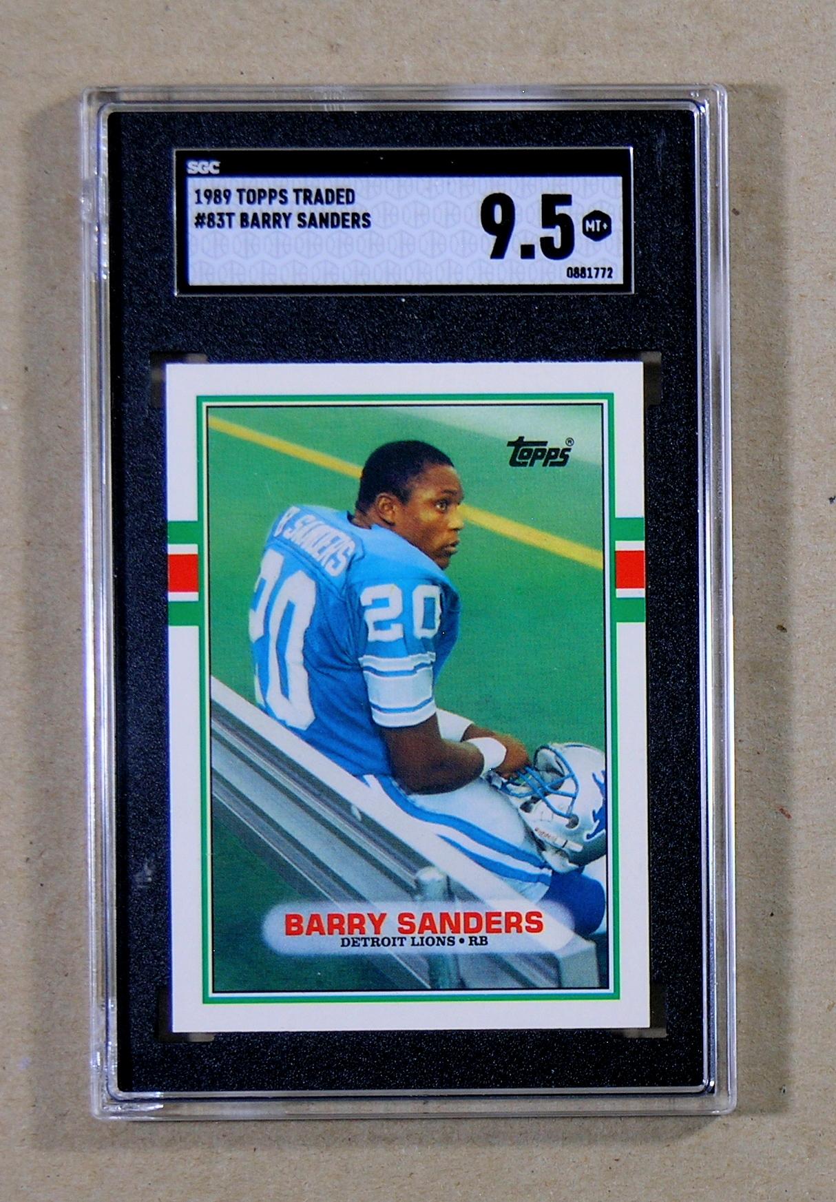 1989 Topps Traded ROOKIE Football Card #83T Rookie Hall of Famer Barry Sand