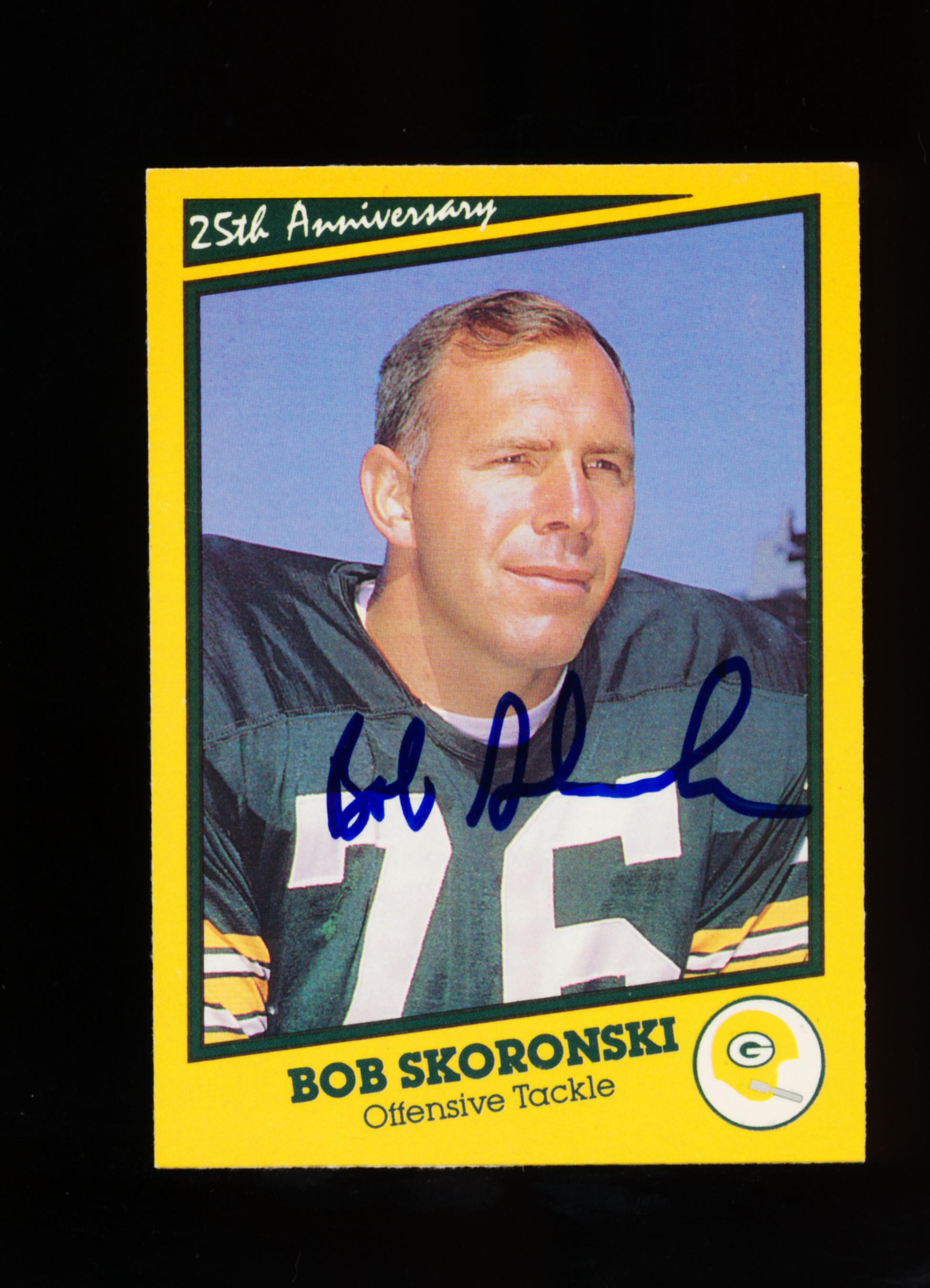 1990 Champion Cards 25th Anniversary AUTOGRAPHED Football Card #76 Bob Skor