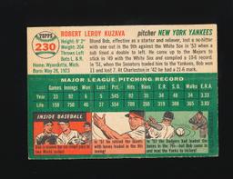 1954 Topps Baseball Card #230 Bob Kuzava New York Yankees