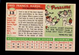 1955 Topps Baseball Card #13 Fred Marsh Baltimore Orioles