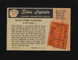 1955 Bowman Baseball Card #18 Stan Lopata Philadelphia Philies