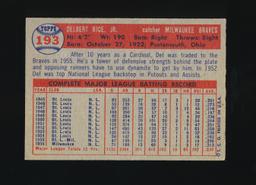 1957 Topps Baseball Card #193 Del Rico Milwaukee Braves