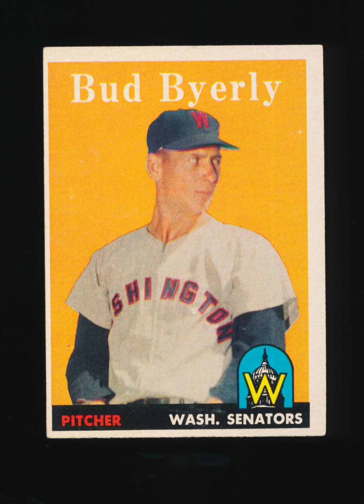 1958 Topps Baseball Card #72 Bud Byerly Washington Senators