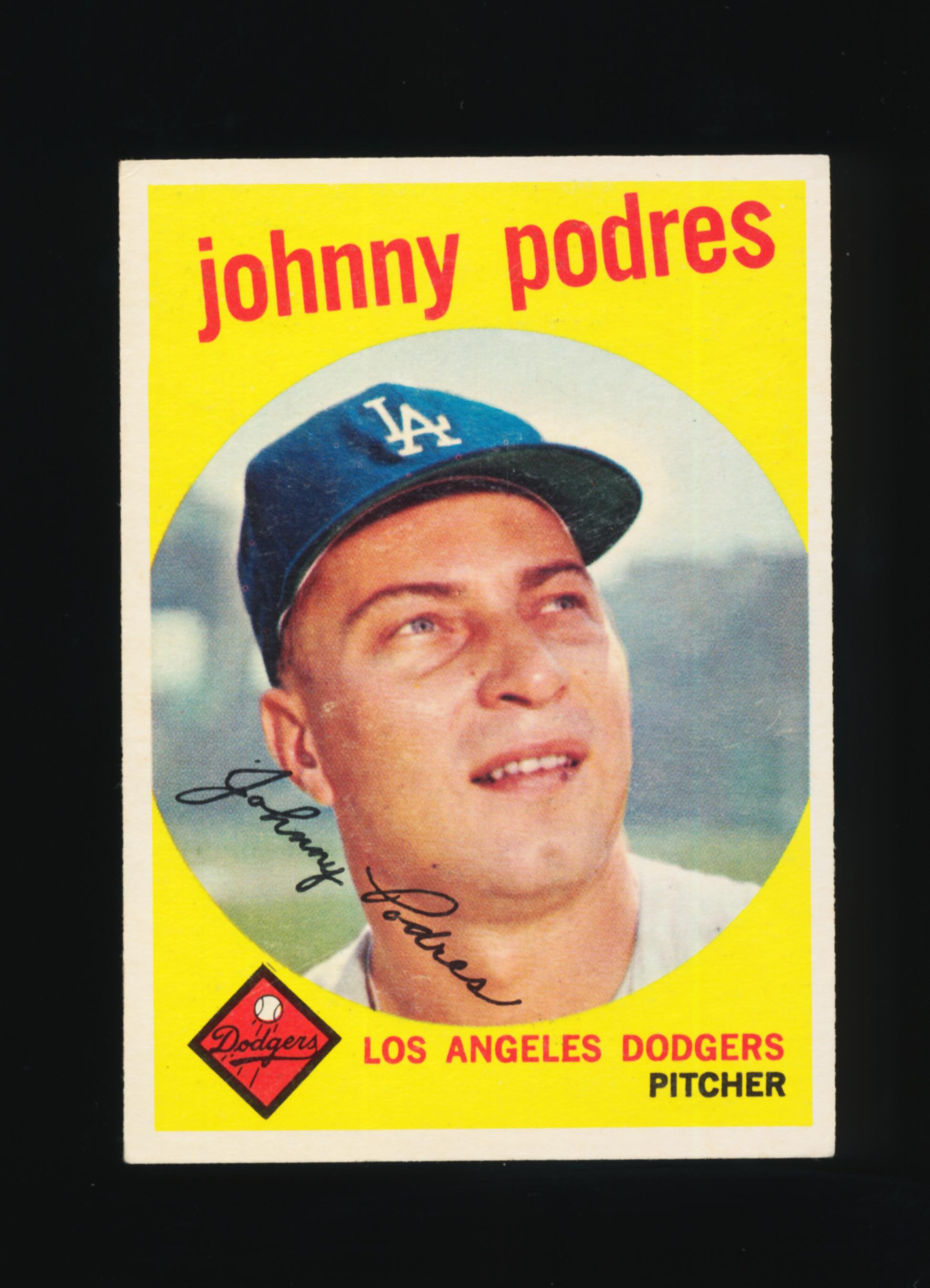 1959 Topps Baseball Card #495 Johnny Podres Los Angeles Dodgers