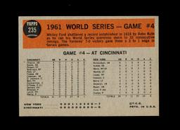 1962 Topps Baseball Card #235 World Series Game #4 "Ford Sets New Mark"