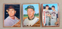 (16) 1962 Topps Baseball Cards VG/EX Conditions. No Creases