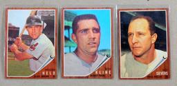 (16) 1962 Topps Baseball Cards VG/EX Conditions. No Creases