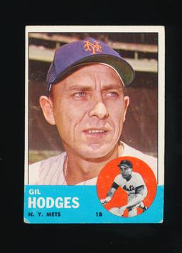 1963 Topps Baseball Card #245 Hall of Famer Gil Hodges New York Mets