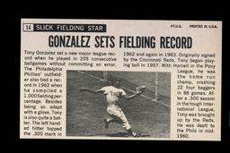 1965 Topps Giants Baseball Card #14 Tony Gonzales Philadelphia Phillies