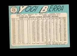 1965 Topps Baseball Card #470 Hall of Famer Yogi Berra New York Mets