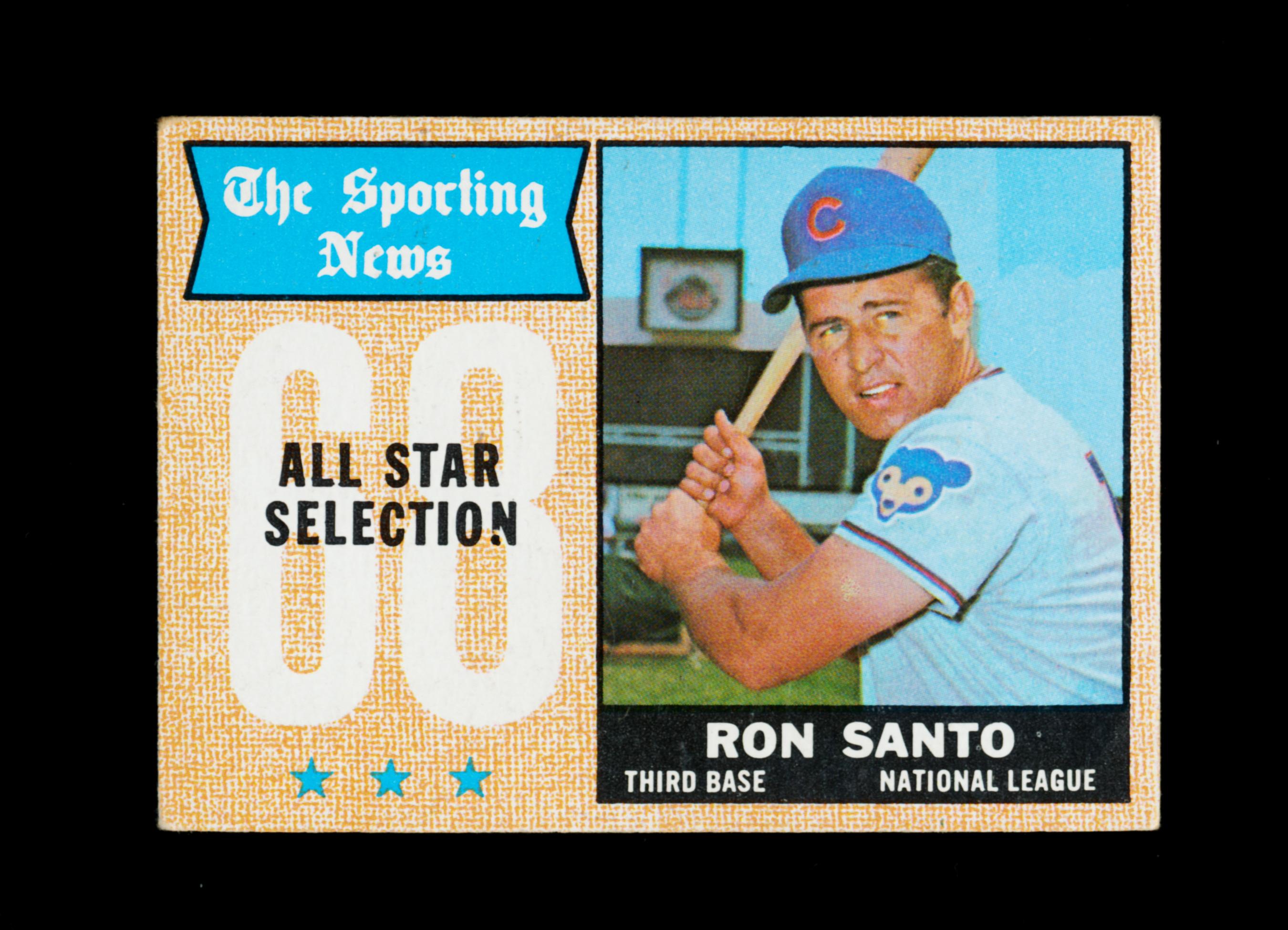 1968 Topps Baseball Card #366 Hall of Famr Ron Santo Chicago Cubs All-Star