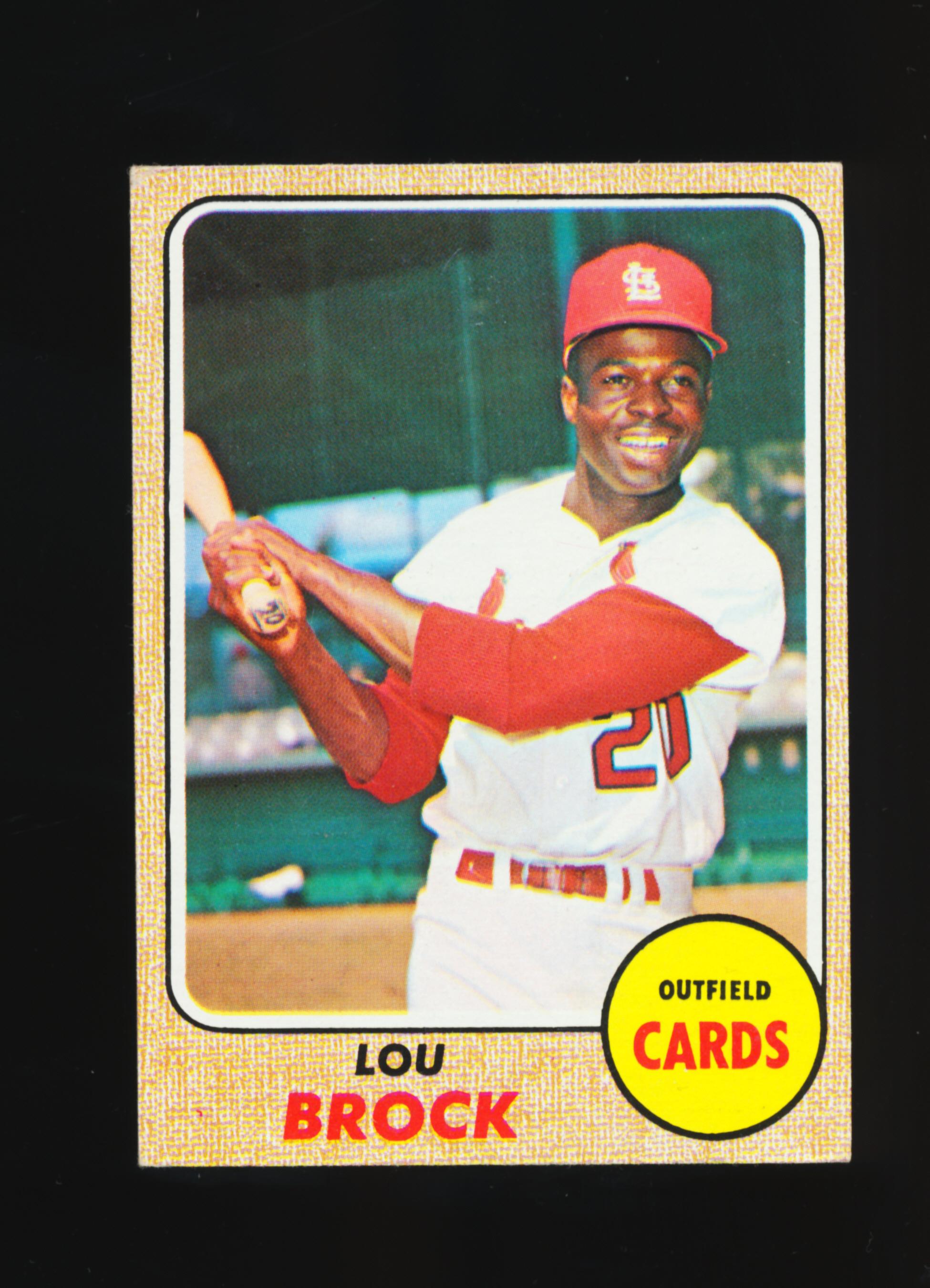 1968 Topps Baseball Card #520 Hall of Famer Lou Brock St Louis Cardinals