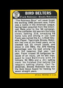 1968 Topps Baseball Card #530 "Bird Belters" Hall of Famers Frank Robinson