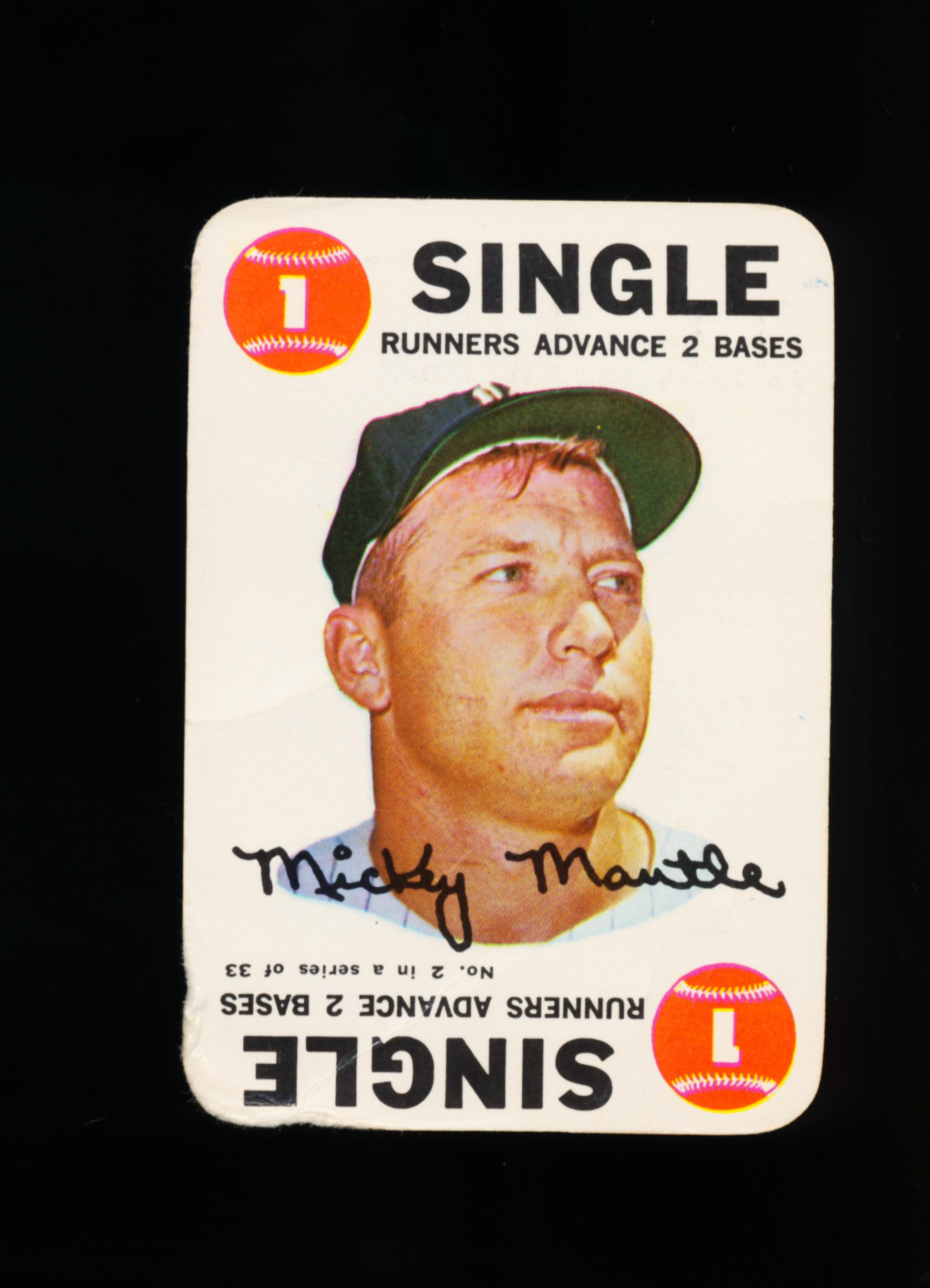 1968 Topps Game Card #2 of 33 Hall of Famer Mickey Mantle New York Yankees