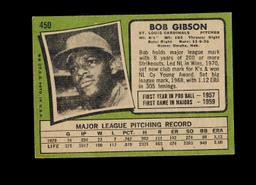 1971 Topps Baseball Card #450 Hall of Famer Bob Gibson St Louis Cardinals