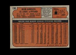 1972 Topps Baseball Card #130 Hall of Famer Bob Gibson St Louis Cardinals