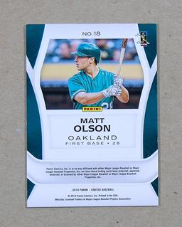 2019 Panini "Limited" Baseball Card #18 Matt Olson Oakland A's RARE CARD Nu