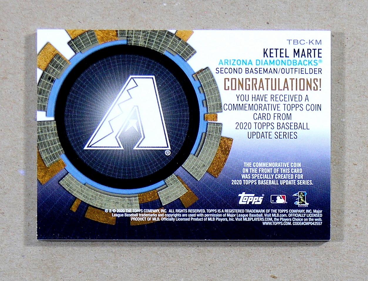 2020 Topps Commemorative Coin Card #TBC-KM Ketel Marte Arizona Diamondbacks