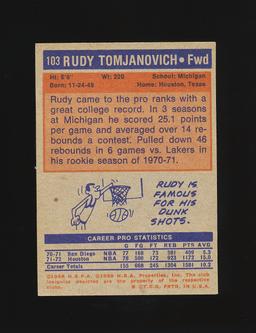 1972-73 Topps Basketball Card #103 Hall of Famer Tomjanovich Houston Rocket