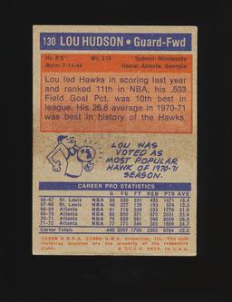 1972-73 Topps Basketball Card #130 Hall of Famer Lou Hudson Atlanta Hawks