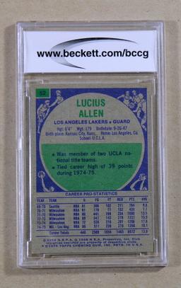 1975-76 Topps Basketball Card #52 Lucius Allen Los Angeles Lakers. Graded B