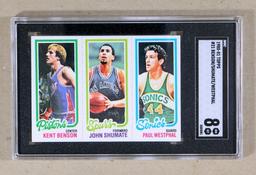 1980-81 Topps Bsketball Card #21 Benson/Shumate/Westphal. Graded SGC NM/MT-