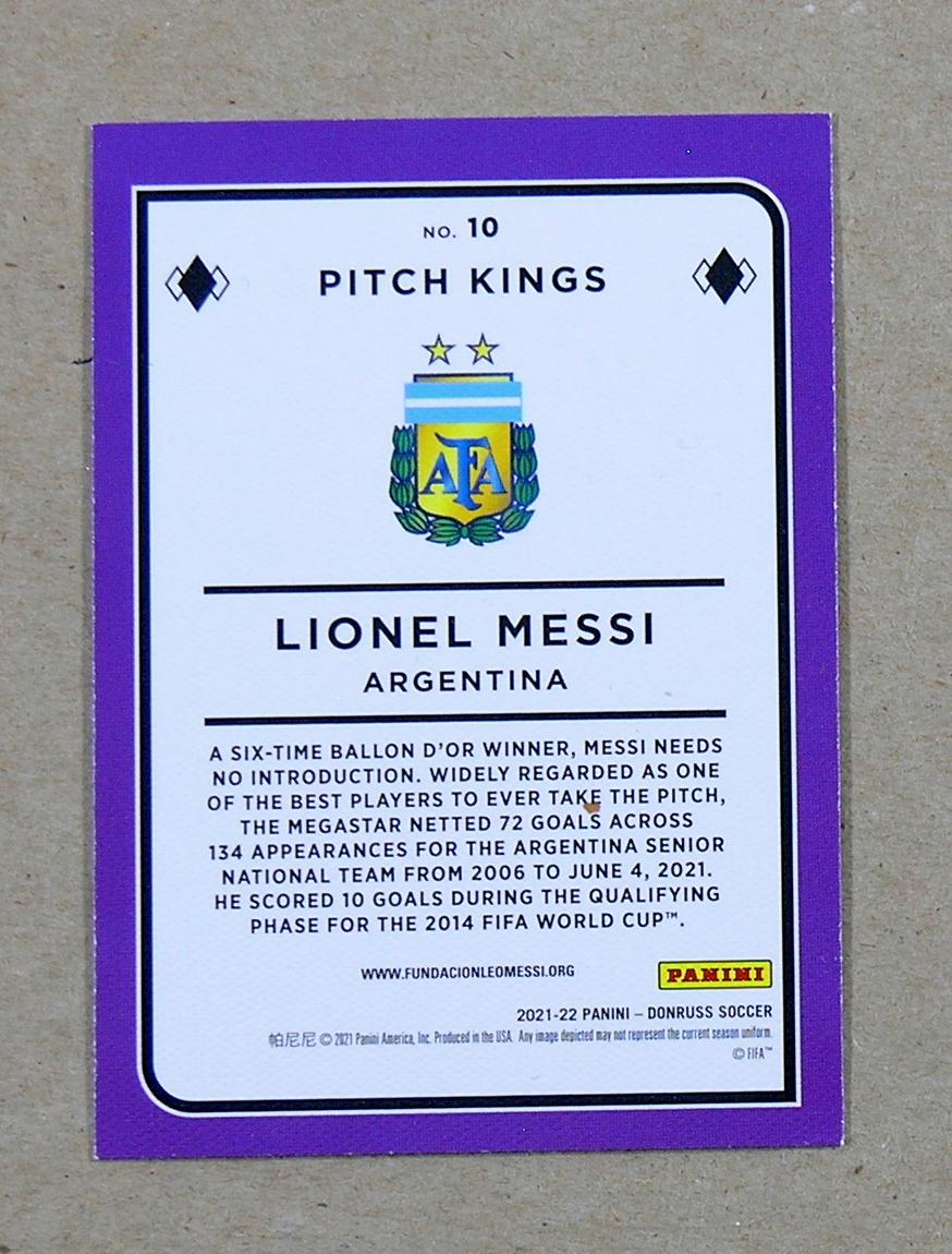2021-22 Donruss "Pitch Kings" Soccer Card #10 Lionel Messi Argentina