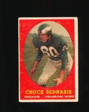 1958 Topps Football Card #35 Hall of Famer Chuck Bednarik Philadelphia Eagl