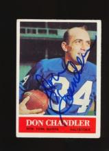 1964 Philadelphia AUTOGRAPHED Football Card #115 don Chandler New York Gian
