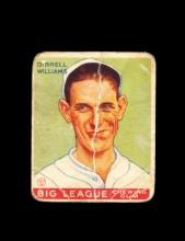 1933 Goudey Gum R319 Baseball Card #82 Dibrell Williams Philadelphia Athlet