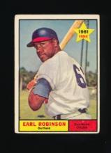 1961 Topps ROOKIE Baseball Card #343 Rookie Earl Robinson Baltimore Orioles