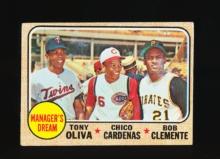 1968 Topps Baseball Card #480 "Managers Dream: Hall of Famer Bob Clemente,