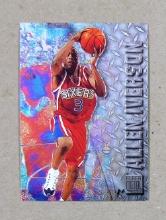 1997 Sky box "Metal" ROOKIE Basketball Card #201 Rookie Allen Iverson Phila