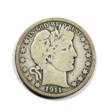 1911 Barber Silver Half Dollar